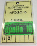 Dee O'Hara Apollo 16 Health Stabilization Badge