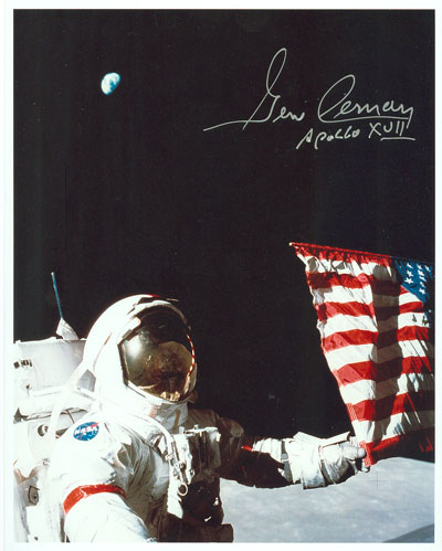 SIGNED 8X10 PHOTO AUTOGRAPH REPRINT GENE CERNAN Apollo 17 