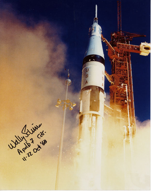 Apollo 7 NASA Astronaut Rocket Autographed Signed Photo 
